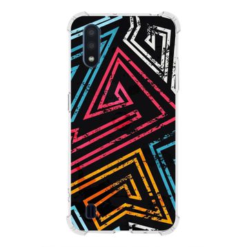 Printify Samsung Galaxy A01 Uyumlu Köşe Korumalı Antişok Kapak Grafiti Tasarımlı Şeffaf Kılıf
