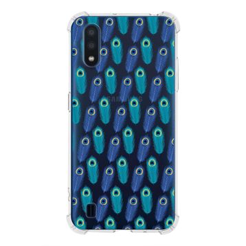 Printify Samsung Galaxy A01 Uyumlu Nazar Boncuğu 4 Baskılı Şeffaf Köşe Korumalı Antişok Kılıf