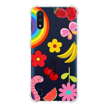 Printify Samsung Galaxy A01 Uyumlu Water Color 5 Baskılı Şeffaf Köşe Korumalı Antişok Kılıf