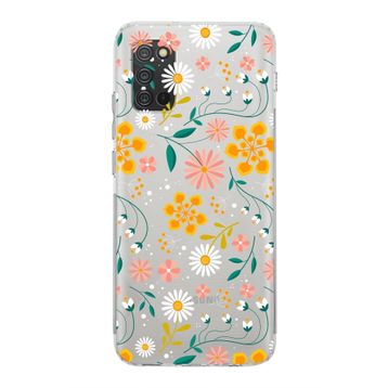 Printify Samsung Galaxy A02S Kamera Korumalı Kapak Çiçek Tasarımlı Şeffaf Kılıf