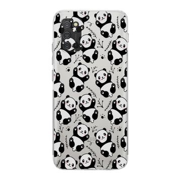 Printify Samsung Galaxy A02s Kamera Korumalı Kapak Panda Tasarımlı Şeffaf Kılıf