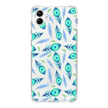 Printify Samsung Galaxy A04 Uyumlu Nazar Boncuğu 3 Baskılı Şeffaf Köşe Korumalı Antişok Kılıf