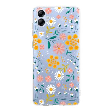 Printify Samsung Galaxy A04E Uyumlu Kamera Korumalı Kapak Çiçek Tasarımlı Şeffaf Kılıf