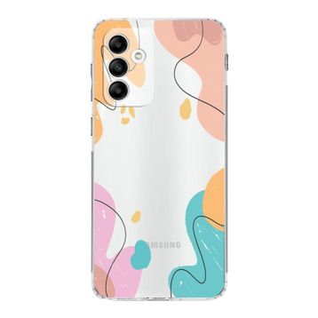 Printify Samsung Galaxy A04S Uyumlu Kamera Korumalı Kapak Karışık Renkler Tasarımlı Şeffaf Kılıf