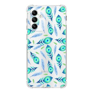 Printify Samsung Galaxy A04s Uyumlu Nazar Boncuğu 3 Baskılı Şeffaf Köşe Korumalı Antişok Kılıf