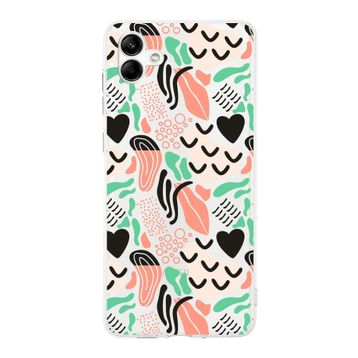 Printify Samsung Galaxy A05 Uyumlu Kamera Korumalı Kapak Memphis Desen A Tasarımlı Şeffaf Kılıf