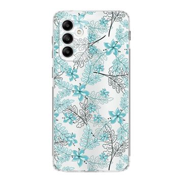 Printify Samsung Galaxy A05s Kamera Korumalı Kapak Floral Su Yeşili Tasarımlı Şeffaf Kılıf