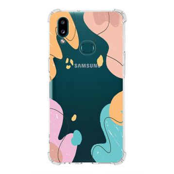 Printify Samsung Galaxy A10S Uyumlu Köşe Korumalı Antişok Kapak Karışık Renkler Tasarımlı Şeffaf Kılıf