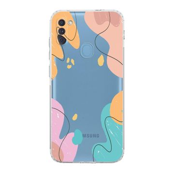 Printify Samsung Galaxy A11 Kamera Korumalı Kapak Karışık Renkler Tasarımlı Şeffaf Kılıf