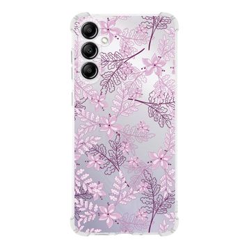 Printify Samsung Galaxy A24 Uyumlu Köşe Korumalı Antişok Kapak Floral Pudra Tasarımlı Şeffaf Silikon Kılıf