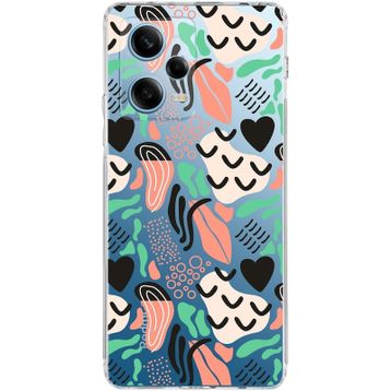 Printify Xiaomi Redmi Note 12 Pro 5g Uyumlu Kamera Korumalı Kapak Memphis Desen Tasarımlı Şeffaf Cep Telefonu Kılıfı