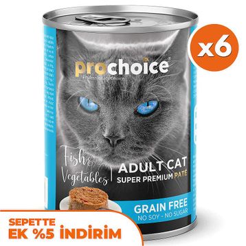 Pro Choice Fish Vegetable Balık ve Sebzeli Tahılsız 6x400 gr Kedi Konservesi