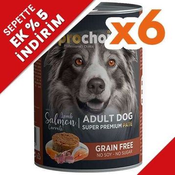 Pro Choice Kuzu, Somon Ve Havuçlu Tahılsız 6x400 gr Köpek Konservesi