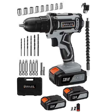 Pro Draxler Germany Technologie 128 VF 14 Ah Çelik Şanzuman 24 Parça Çift Akülü Matkap