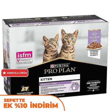 Pro Plan Pouch Kitten Sos İçinde Hindili 10x85 gr Yavru Kedi Yaş Maması