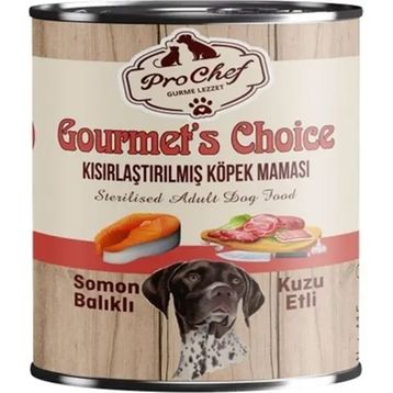Prochef Gourmets Choice 16x415 gr Somon ve Kuzu Etli Kısırlaştırılmış Köpek Konserve Yaş Mama
