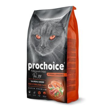Prochoice 33 Hipoalerjenik Düşük Tahıllı Somonlu ve Karidesli Kısırlaştırılmış 15 kg Kedi Maması