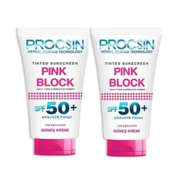 Procsin Pink Block Aydılantıcı SPF 50+ 2x50 ml Güneş Kremi