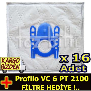 Profilo VC 6 PT 2100 Toz 16 Adet Süpürge Torbası
