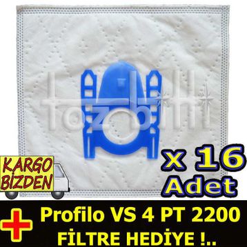 Profilo VS 4 PT 2200 16 adet Süpürge Toz Torbası