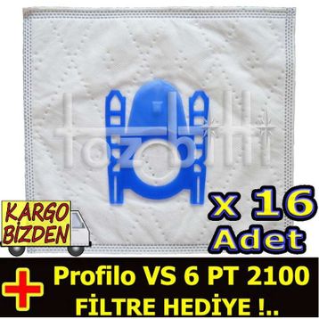 Profilo VS 6 PT 2100 Toz 16 Adet Süpürge Torbası