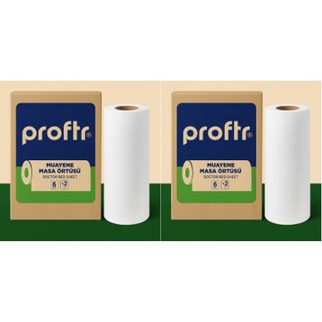 Proftr 50x25 cm 50 mt 12'li Set Çift Katlı Muayene Sedye Masa Örtüsü