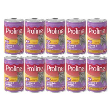 Proline 10x395 gr Kuzu Etli ve Havuç Pate Et Parça Kedi Konservesi