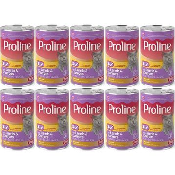 Proline 10x395 gr Kuzu Etli ve Havuçlu Pate Et Parçalı Kedi Konservesi