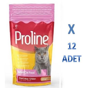 Proline 12x400 gr Renkli Taneli Tavuklu Yetişkin Kedi Maması