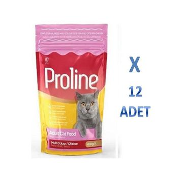Proline 12x400 gr Renkli Taneli Tavuklu Yetişkin Kedi Maması