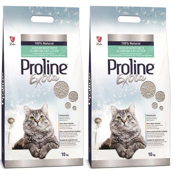 Proline 2x10 lt Extra Sodium Kokusuz Topaklanan İnce Taneli Kedi Kumu
