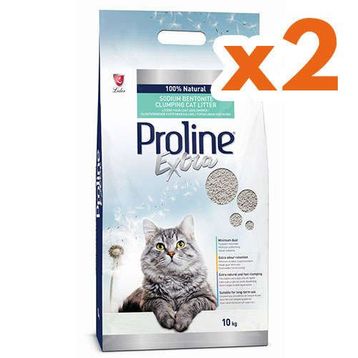 Proline 2x10 lt Extra Sodium Kokusuz Topaklanan İnce Taneli Kedi Kumu