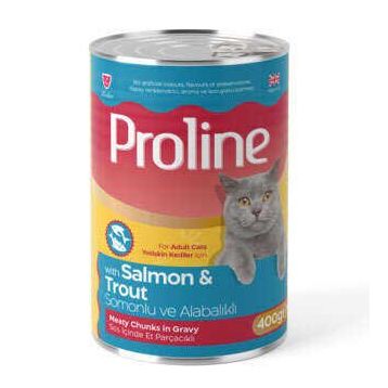 Proline 400 gr Somonlu ve Alabalıklı Sos İçinde Et Parçalı Kedi Konservesi