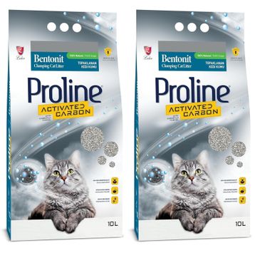 Proline Aktif Karbonlu 2x10 lt Kokusuz Topaklanan Kedi Kumu