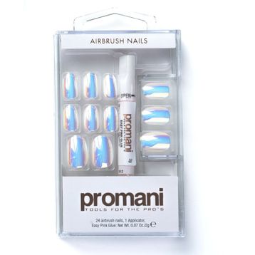 Promani Metalik İnci Beyaz Takma Tırnak Kiti