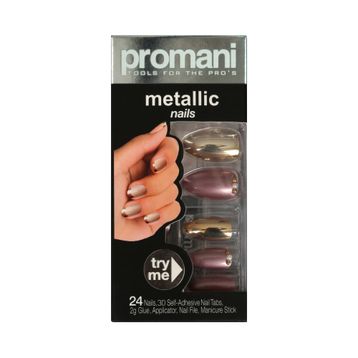 Promani Metalik İnci Beyaz Takma Tırnak Kiti
