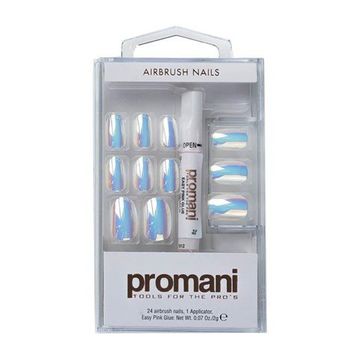 Promani Metalik İnci Beyaz Takma Tırnak Kiti