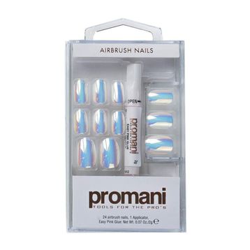Promani Metalik İnci Beyaz Takma Tırnak Kiti