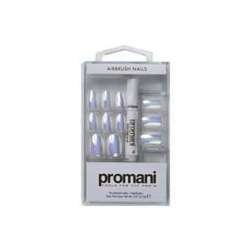 Promani Metalik İnci Beyaz Takma Tırnak Kiti