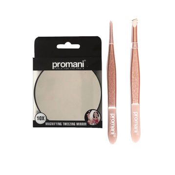 Promani Rose Altın Eğik Uçlu-Sivri Uçlu Cımbız Seti 2'li