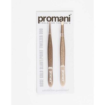 Promani Rose Altın Eğik Uçlu-Sivri Uçlu Cımbız Seti 2'li