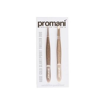 Promani Rose Altın Eğik Uçlu-Sivri Uçlu Cımbız Seti 2'li