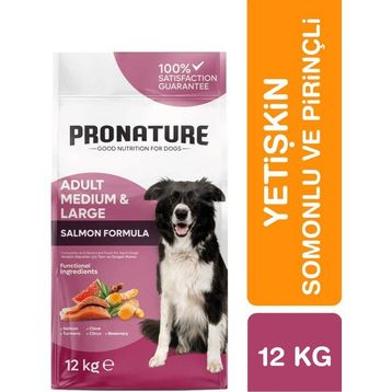 Pronature Derma Shine Somonlu ve Pirinçli 12 kg Orta ve Büyük Irk Yetişkin Kuru Köpek Maması