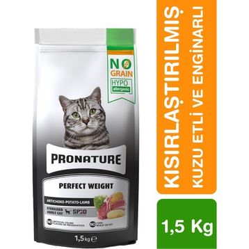 Pronature Perfect Weight Kuzu Etli ve Enginarlı 1.5 kg Tahılsız Kısırlaştırılmış Yetişkin Kuru Kedi Maması