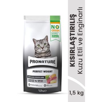 Pronature Perfect Weight Kuzu Etli ve Enginarlı 1.5 kg Tahılsız Kısırlaştırılmış Yetişkin Kuru Kedi Maması