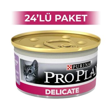 Proplan 24x85 gr Delicate Hassas Hindi Etli Kedi Konservesi