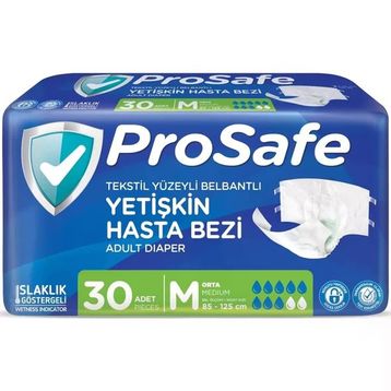 Prosafe Belbantlı Cırtlı M 30 Adet Hasta Bezi