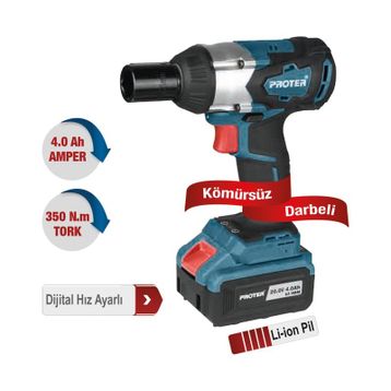 Proter PST 460 WS 1/2 Kömürsüz Darbeli Şarjlı Somun Sökme