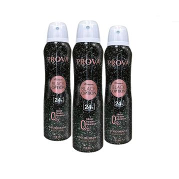 Prova Black Option 3x150 ml Kadın Sprey Deodorant