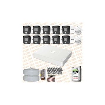 Provzen Hikvision 10 Kameralı Colorvu Hibrit Güvenlik Kamerası